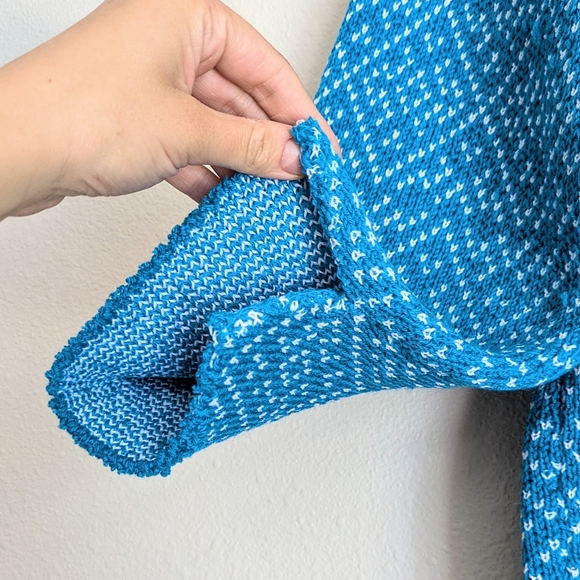 Vintage Handmade Sweater Blue Men's Women's High Neck Size Large - Picture 5 of 12